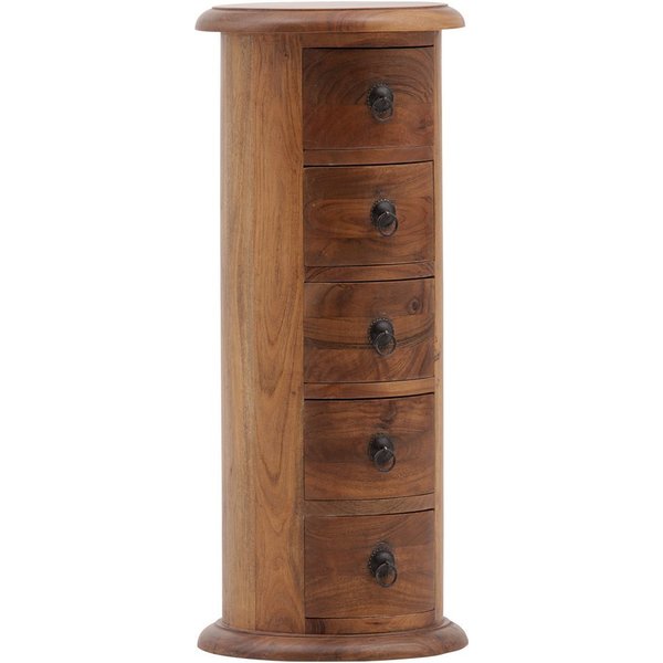 massivum Kommode Merlow Akazie Rundschrank 5 Schub Beistelltisch (1 St)