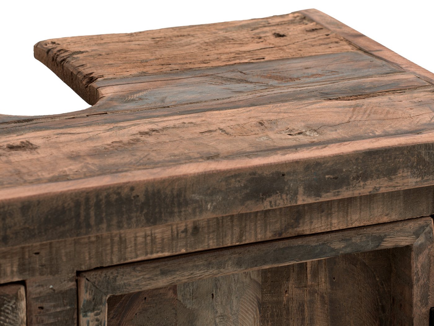 massivum Waschbeckenunterschrank Sumatra, Badschrank Altholz rustikal Chalet Style – Bild 4 von 5