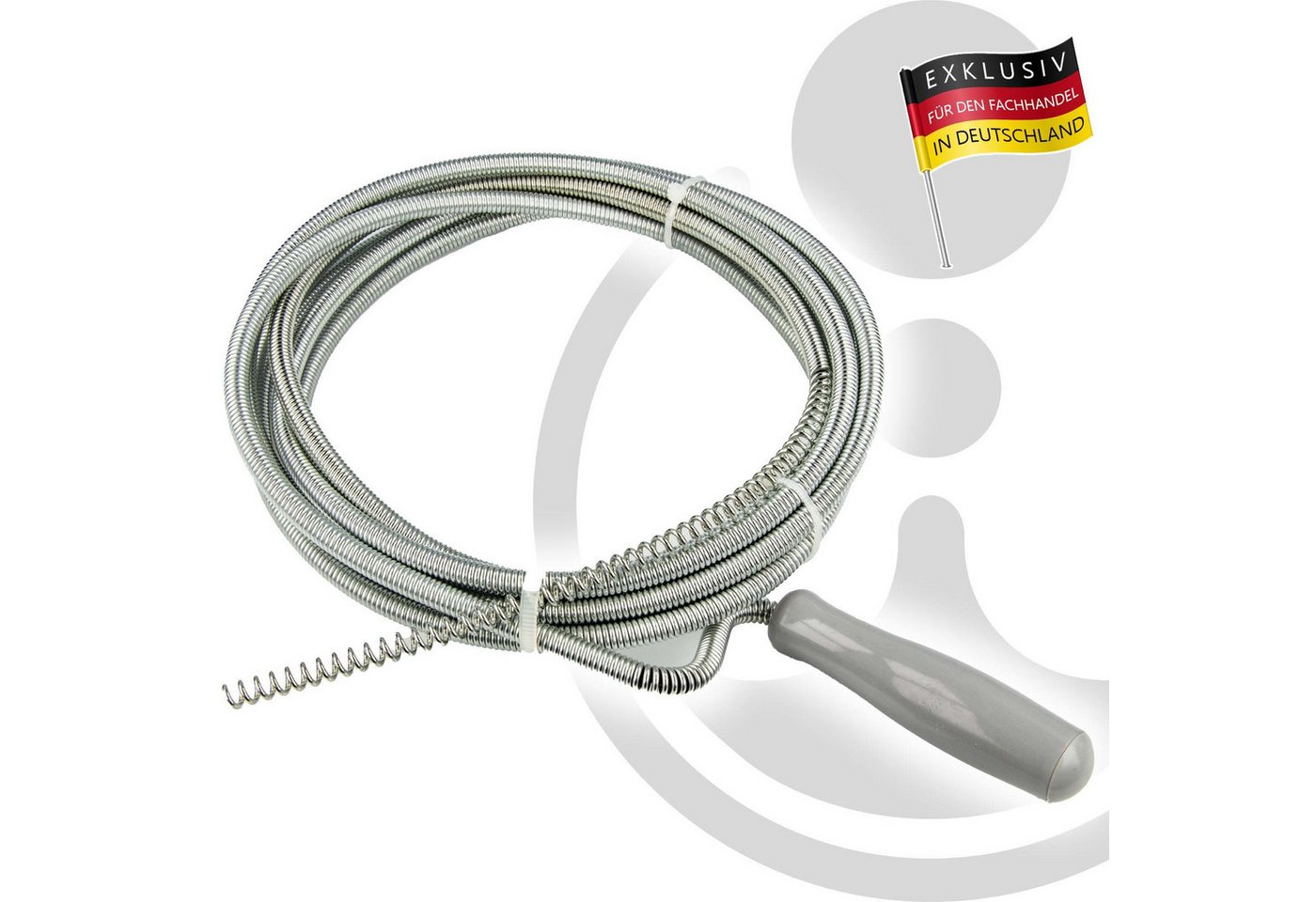MASTERPROOF PROFESIONAL Rohrreinigungsspirale Rohrreinigungsspirale 3,00 m x Ø 6 mm, mit Bohrspitze – Bild 2 von 4
