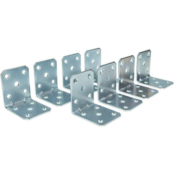 MASTERPROOF PROFESIONAL Winkelverbinder Lochplattenwinkel-Set 50 mm x 50 mm x 40 mm x 2 mm, 8-teilig