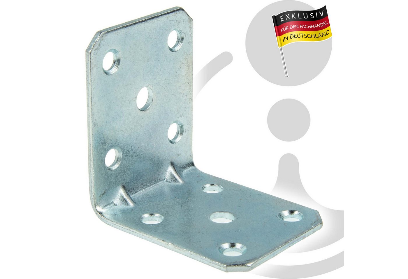 MASTERPROOF PROFESIONAL Winkelverbinder Lochplattenwinkel-Set 50 mm x 50 mm x 40 mm x 2 mm, 8-teilig – Bild 3 von 3