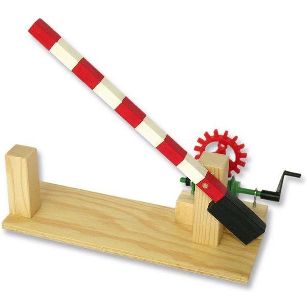 matches21 HOME & HOBBY Bahnübergang Holz Bausatz Kinder Holzbaukasten