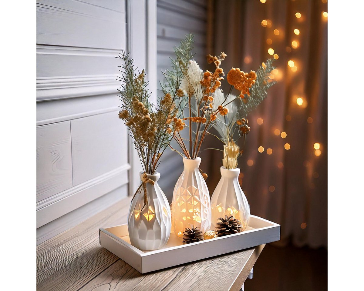 matches21 HOME & HOBBY Bilderrahmen Holz Servier-Tablett rechteckig weiß 30 x 15 cm als Deko-Tablett, (1 St), Kleines Holz-Tablett als Boho Tisch-Deko Adventskr – Bild 3 von 5