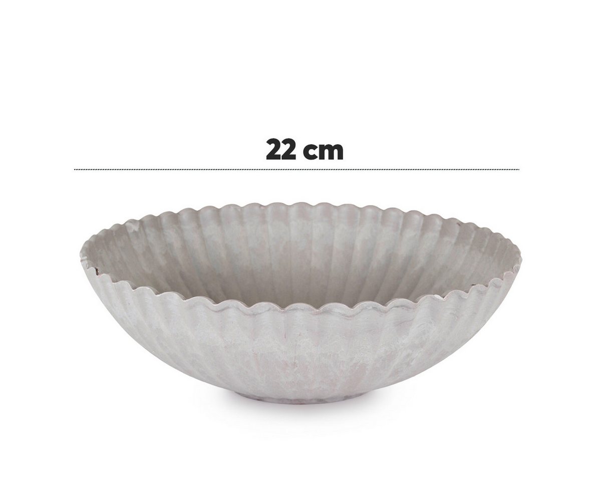 matches21 HOME & HOBBY Blumentopf Dekoschale runde Pflanzschale für draussen grau marmoriert 22 cm (1 St), Blumen-Schale als wetterfeste Friedhof-Schale Grab-Sc – Bild 2 von 5