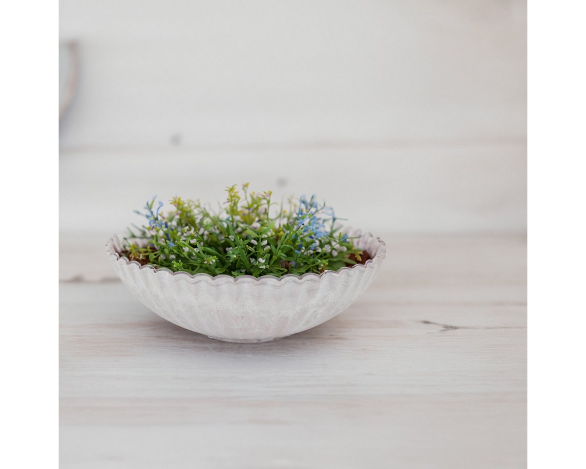 matches21 HOME & HOBBY Blumentopf Dekoschale runde Pflanzschale für draussen grau marmoriert 22 cm (1 St), Blumen-Schale als wetterfeste Friedhof-Schale Grab-Sc – Bild 5 von 5