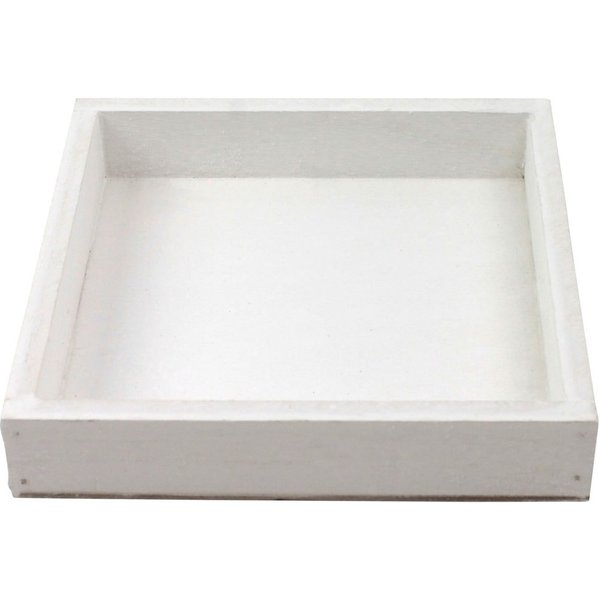 matches21 HOME & HOBBY Dekotablett Tablett Dekotablett quadratisch weiß 20x20x3 cm (1 St)