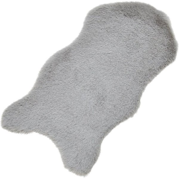 matches21 HOME & HOBBY Bilderrahmen Kleines kurzflor Deko-Fell als Fell-Imitat in 50 x 25 cm grau, (1 St), Flauschiges Kunstfell als Fell-Teppich Stuhl-Überwurf