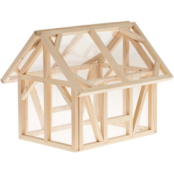 matches21 HOME & HOBBY Mini-Gewächshaus Holz Bausatz 12 J. Holzbaukasten