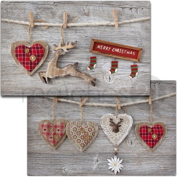 matches21 HOME & HOBBY Platzset Abwaschbare Tischsets 4er Set Weihnachten Merry Christmas, (4-St), Platzsets als Tisch-Untersetzer und Tisch-Deko für Esstisch T