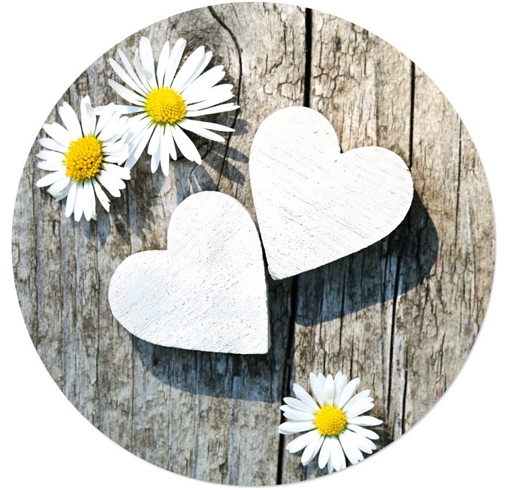 matches21 HOME & HOBBY Platzset Abwaschbare Tischsets 4er Set Gänseblümchen Blumen rund, (4-St), Platzsets als Tisch-Untersetzer und Tisch-Deko für Esstisch Tel – Bild 2 von 2
