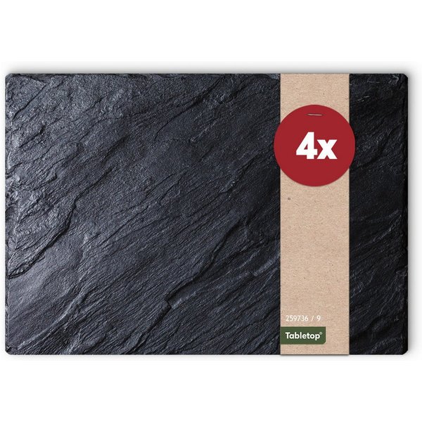 matches21 HOME & HOBBY Platzset Abwaschbare Tischsets 4er Set Schiefer-Optik Stein-Optik, (4-St), Platzsets als Tisch-Untersetzer und Tisch-Deko für Esstisch Te