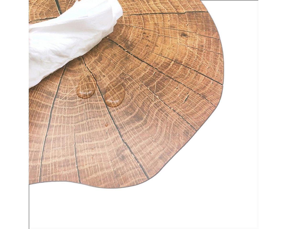 matches21 HOME & HOBBY Platzset Abwaschbare Tischsets 6er Set Baumstamm Holz-Optik rund, (6-St), Platzsets als Tisch-Untersetzer und Tisch-Deko für Esstisch Tel – Bild 4 von 5