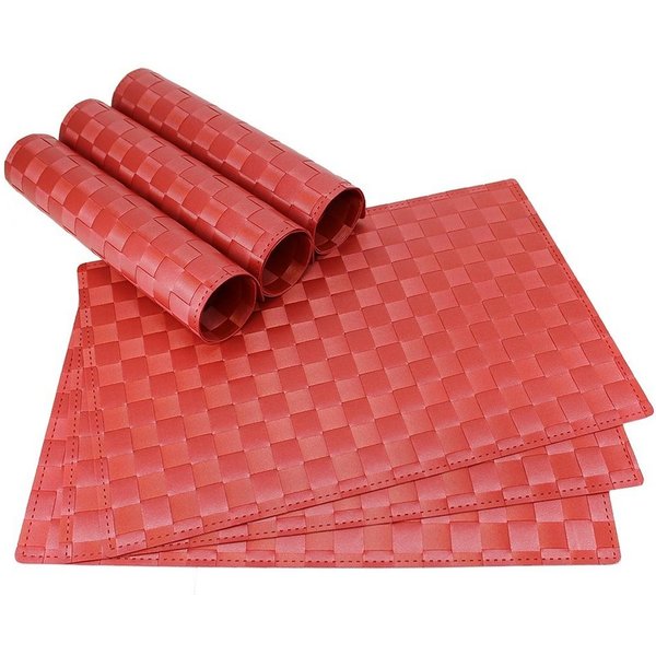 matches21 HOME & HOBBY Platzset Tischset MODERN bordeaux rot 6er Tischunterlage als Tischdeko, (6-St), modernes Esstisch Platzdeckchen als abwaschbarer Tischunt