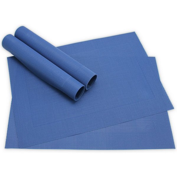 matches21 HOME & HOBBY Platzset Tischsets BORDA 4er Set Blau als Tischuntersetzer, (4-St), Abwaschbare Platzsets als Tischunterlagen für Ess-Tisch Tisch-Deko