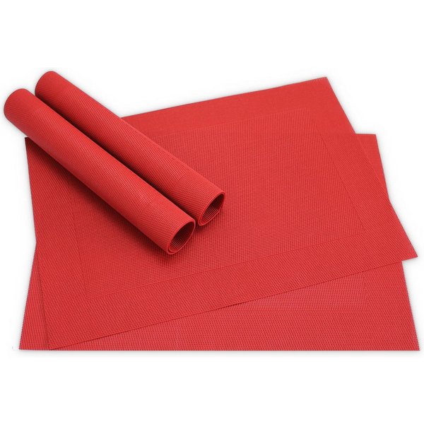matches21 HOME & HOBBY Platzset Tischsets BORDA 4er Set Rot als Tischuntersetzer, (4-St), Abwaschbare Platzsets als Tischunterlagen für Ess-Tisch Tisch-Deko