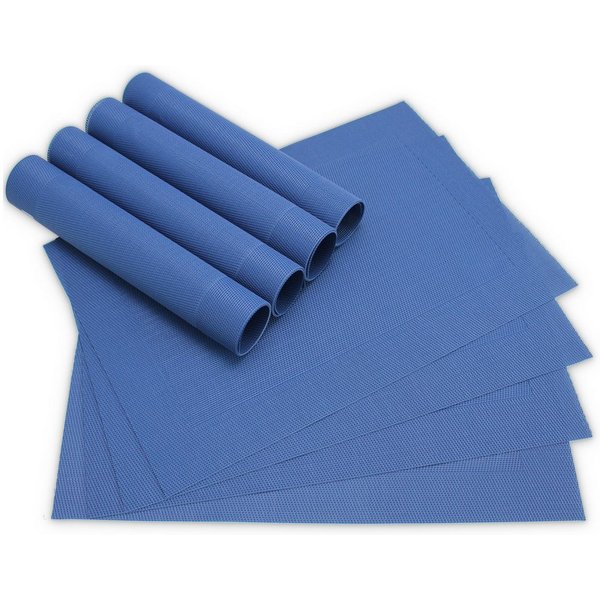 matches21 HOME & HOBBY Platzset Tischsets BORDA 8er Set Blau als Tischuntersetzer, (8-St), Abwaschbare Platzsets als Tischunterlagen für Ess-Tisch Tisch-Deko