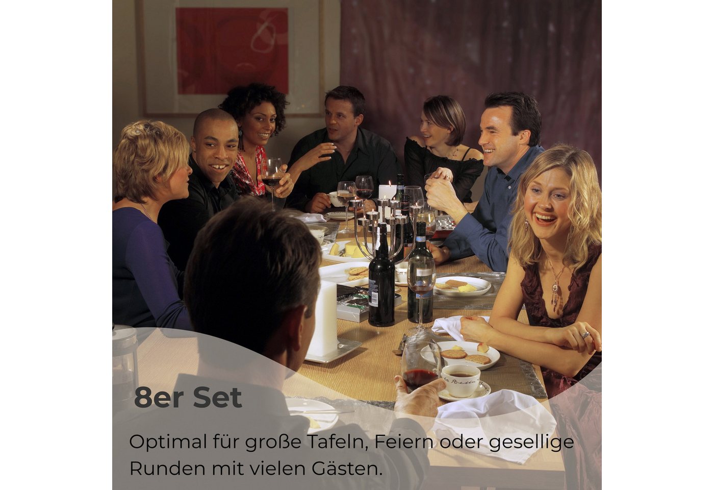 matches21 HOME & HOBBY Platzset Tischsets mit Glasuntersetzer 8er Set Braun Leinen Stoff-Optik, (8-St), Abwaschbare hitzebeständige PVC Platzsets – Bild 3 von 5