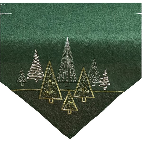 matches21 HOME & HOBBY Tischdecke 85x85 cm Tischtuch dunkelgrün edle Tannenbäume für Weihnachten (1-tlg), Ideal für Advent und Weihnachtsdeko