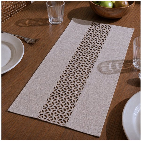 matches21 HOME & HOBBY Tischdecke Moderner Tischläufer grau Leinen-Optik 90 x 40 cm schmal (1-tlg), Lange waschbare Tischdecke rechteckig