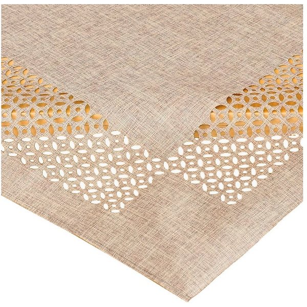 matches21 HOME & HOBBY Tischdecke Tischdecke REA durchbrochene Ornamente Polyester braun 85 x 85 cm (1-tlg), Pflegeleicht & waschbar bei 30 °C