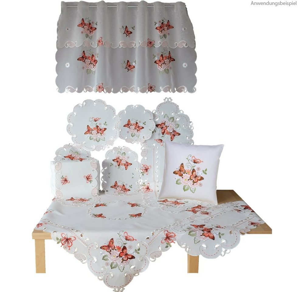 matches21 HOME & HOBBY Tischdecke Tischdeckchen LUCIE Schmetterlinge & Cutouts Polyester Ø 40 cm (1-tlg), Pflegeleicht & waschbar bei 30 °C – Bild 2 von 2