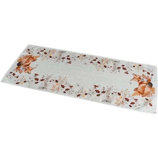 matches21 HOME & HOBBY Tischdecke Tischläufer COCO mit Fuchs Druck Herbst-Deko Polyester 40 x 90 cm (1-tlg), Pflegeleicht & waschbar bei 30 °C