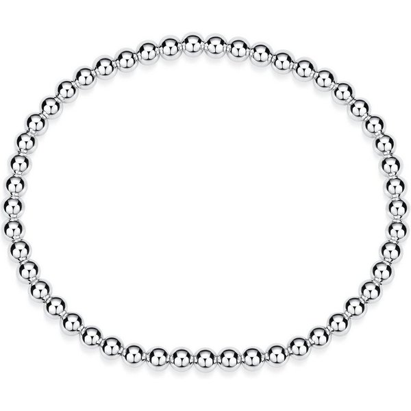 Materia Armband Damen Silber Kugelarmband elastisch SA-129, 925 Sterling Silber