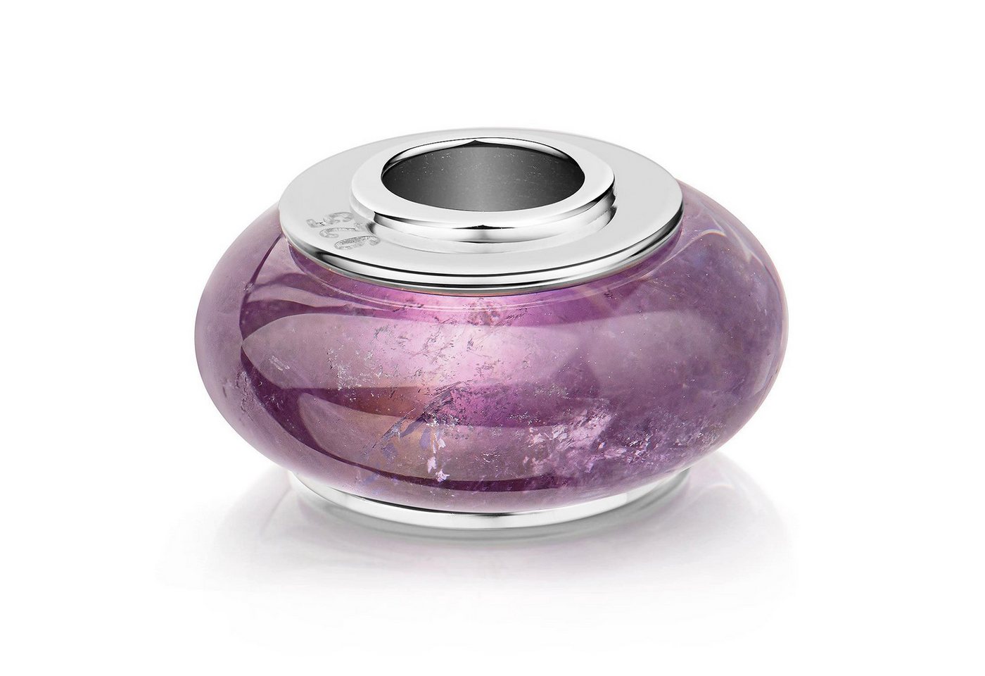 Materia Bead Naturstein Amethyst Lila 403, Kern aus 925 Sterling Silber – Bild 3 von 5
