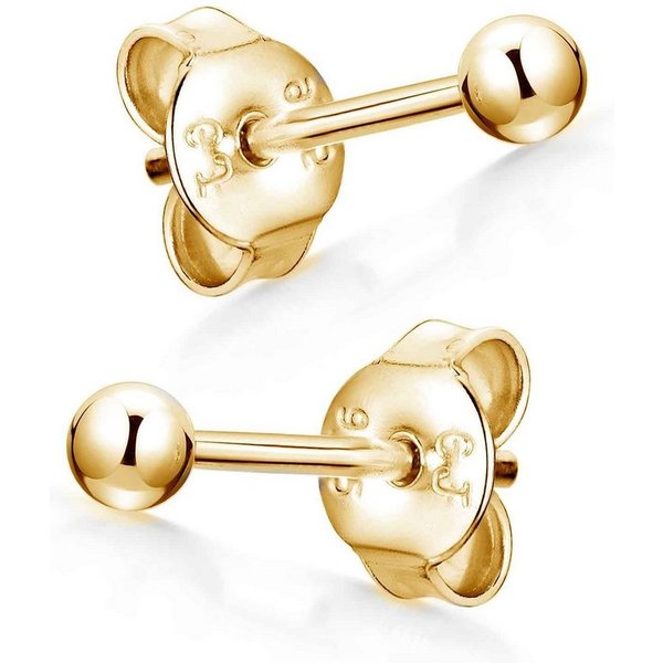 Materia Paar Ohrstecker Kugel Ohrstecker Gelbgold Basic 3-6mm SO-346, 925 Sterling Silber