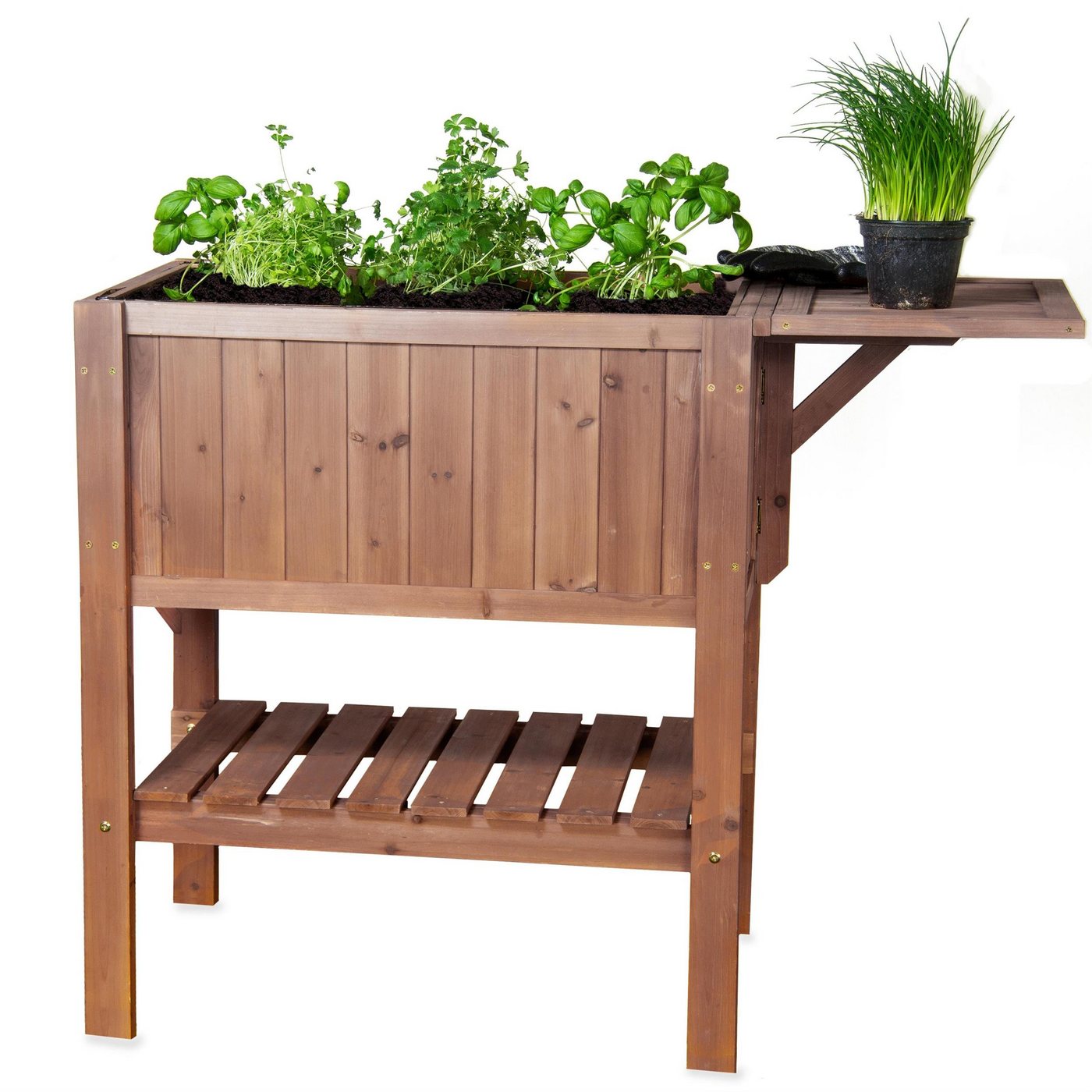 matrasa Hochbeet mit Tisch CUBE 1 - Gemüsebeet Kräuterbeet für Balkon & Terrasse – Bild 2 von 3