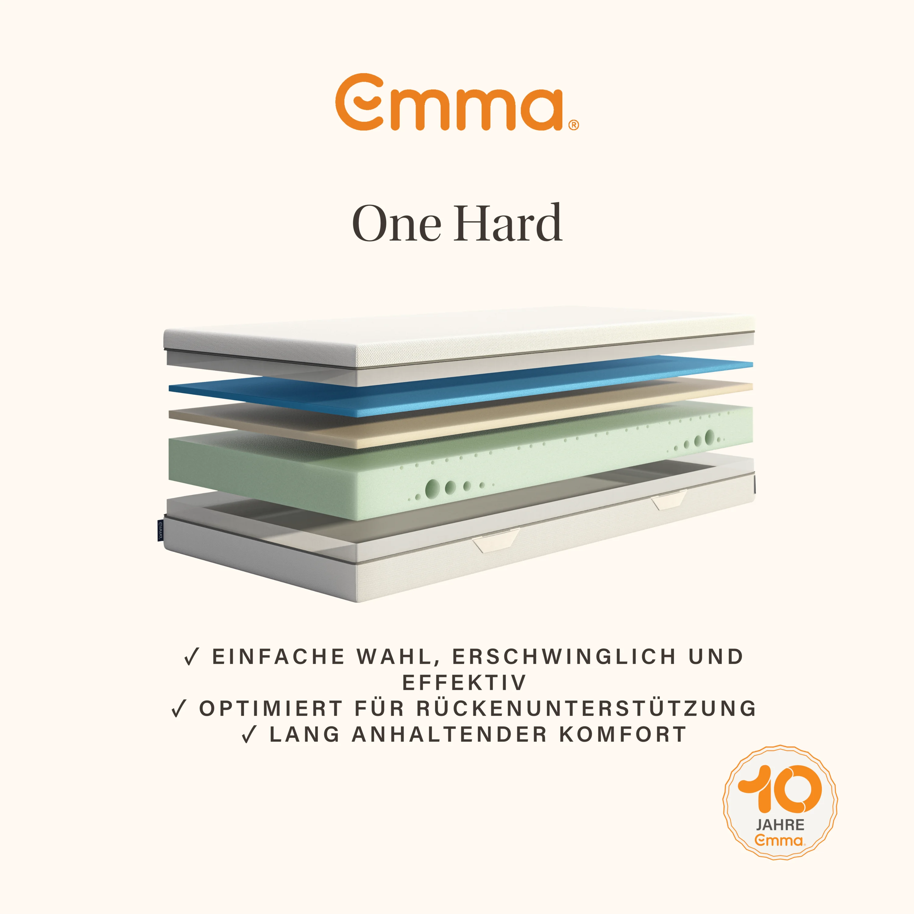 Matratze »Emma One«, ergonomisch, atmungsaktiv (Hart, 90 x 200 cm) – Bild 2 von 4