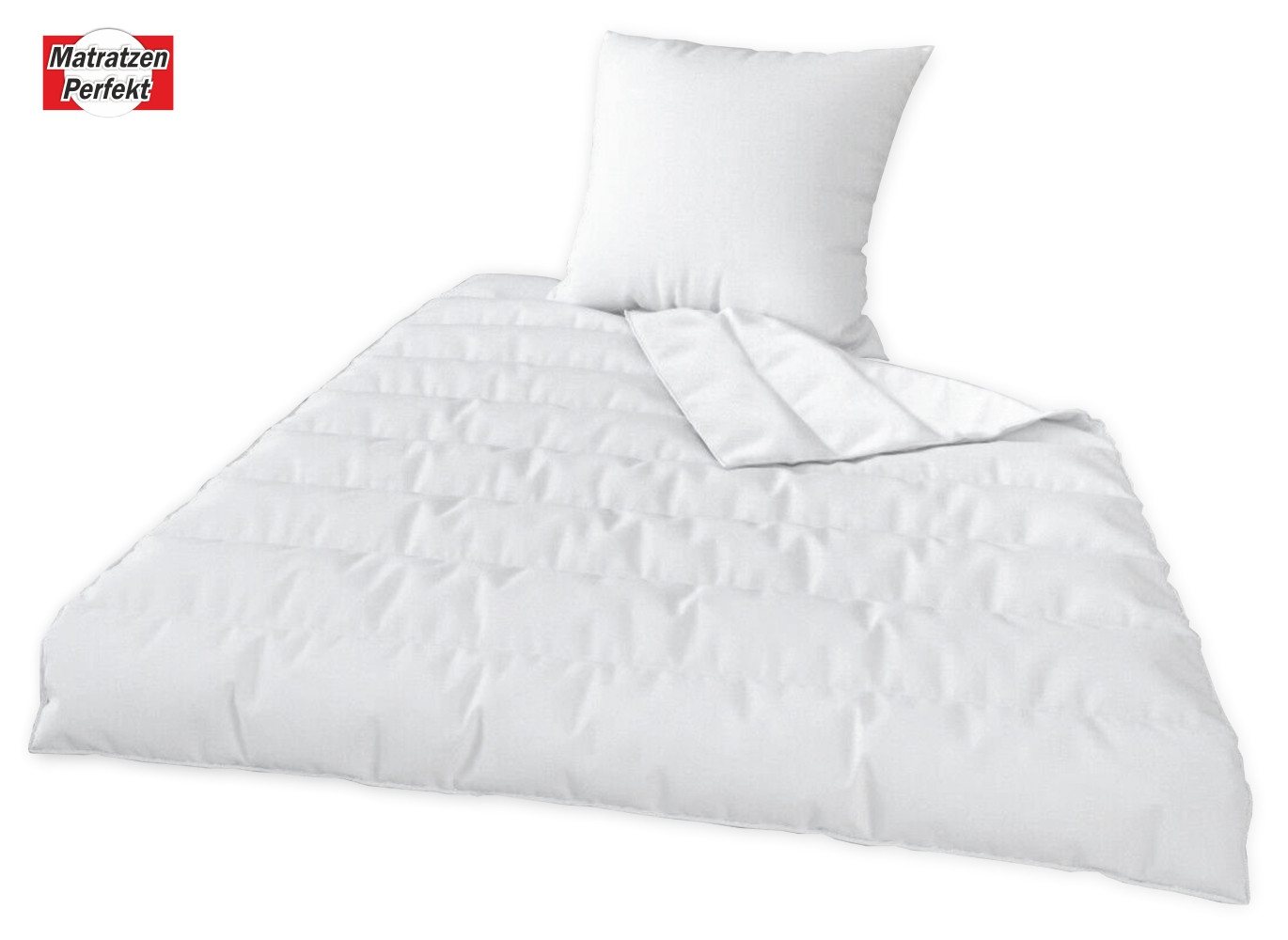 Matratzen Perfekt Kunstfaserbettdecke Microfaser Bettdecke + Kopfkissen GANZJAHRES Bett 135x200 cm, Microfaser – Bild 2 von 5