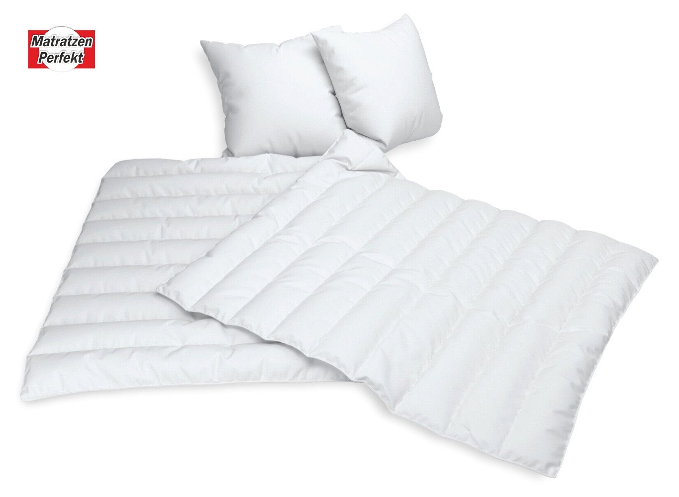 Matratzen Perfekt Kunstfaserbettdecke Microfaser Bettdecke + Kopfkissen GANZJAHRES Bett 135x200 cm, Microfaser – Bild 4 von 5