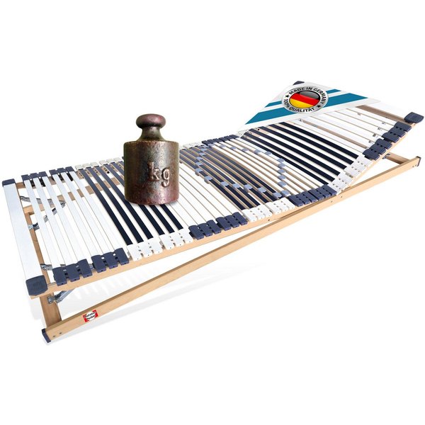 Lattenrost Lattenrost, 44 Leisten, stabil, MONTIERT bis 300 KG belastbar, Matratzen Perfekt, Kopfteil manuell verstellbar, Fußteil manuell verstellbar, Montiert