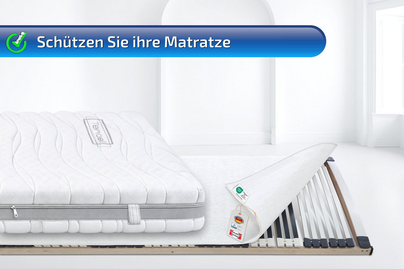 Matratzenschoner Matratzen Schoner, atmungsaktiv, schont ihre Matratze und Lattenrost Matratzen Perfekt, atmungsaktives, Einfaßband stabilisiert OEKO-TEX® 100 S – Bild 2 von 5