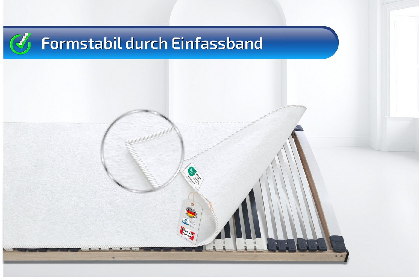 Matratzenschoner Matratzen Schoner, atmungsaktiv, schont ihre Matratze und Lattenrost Matratzen Perfekt, atmungsaktives, Einfaßband stabilisiert OEKO-TEX® 100 S – Bild 4 von 5