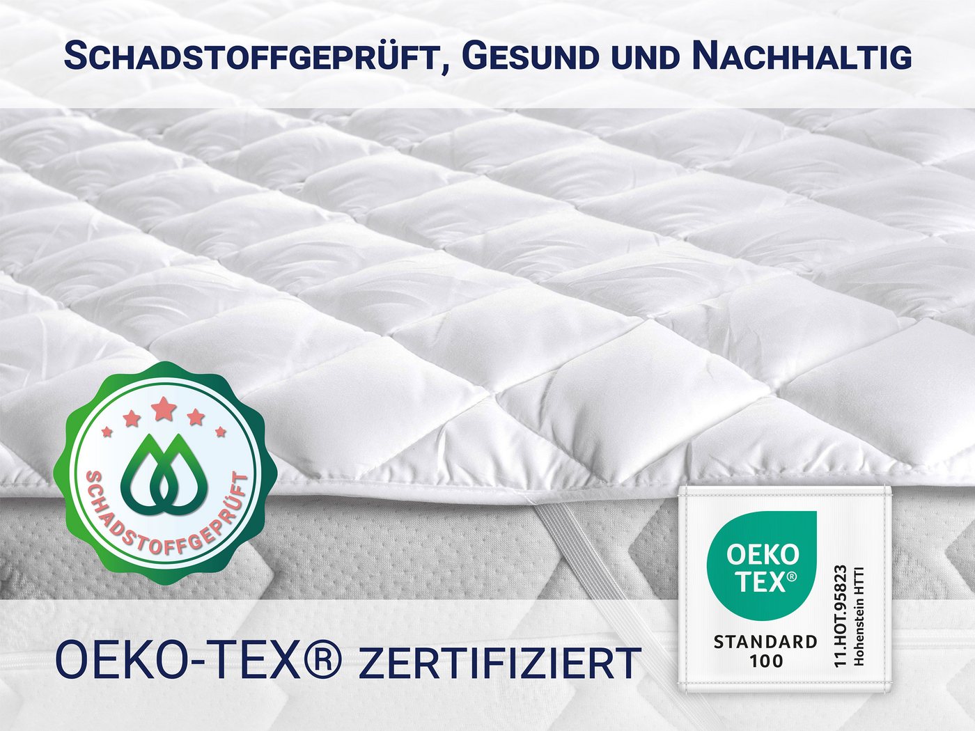 Matratzenauflage ZOLLNER, 90 x 200 cm, 100% Polyester, vom Hotelwäschespezialisten – Bild 5 von 5