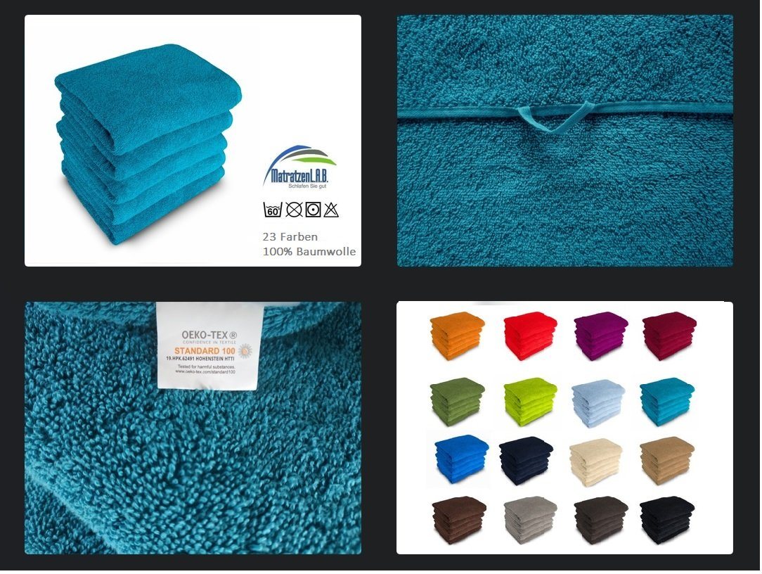 MatratzenL.A.B® Badematte 650 g/m² Blauer Schwan®, 100% Baumwolle, 50x70 cm, Badvorleger, Duschvorleger, Duschmatte Frottee – Bild 3 von 5