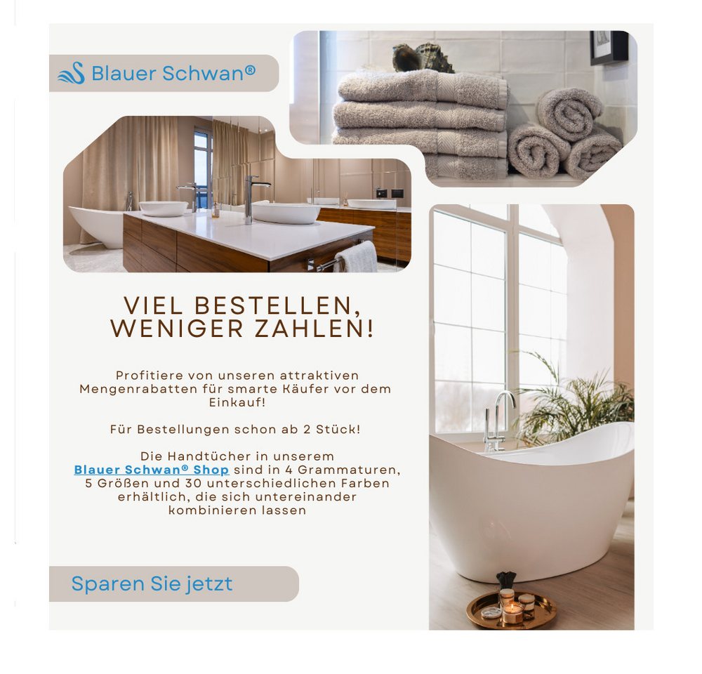 MatratzenL.A.B® Badematte 650 g/m² Blauer Schwan®, 100% Baumwolle, 50x70 cm, Badvorleger, Duschvorleger, Duschmatte Frottee – Bild 4 von 5