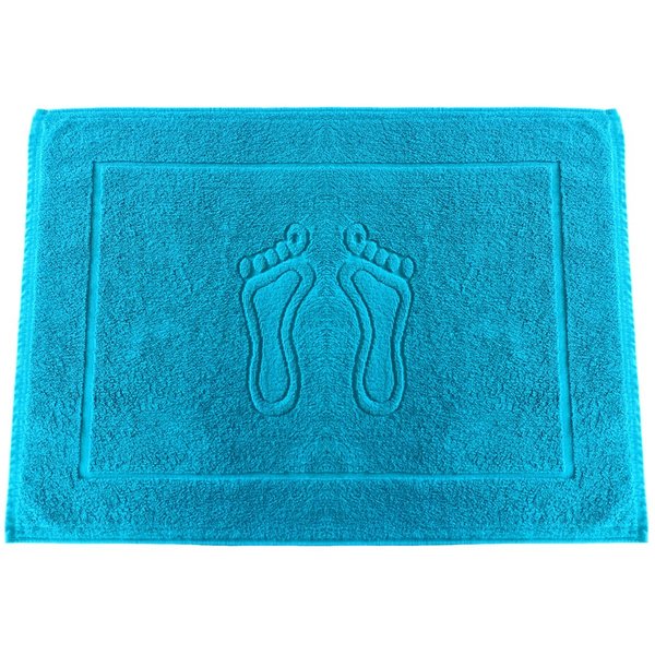 MatratzenL.A.B® Badematte 650 g/m² Blauer Schwan®, 100% Baumwolle, 50x70 cm, Badvorleger, Duschvorleger, Duschmatte Frottee