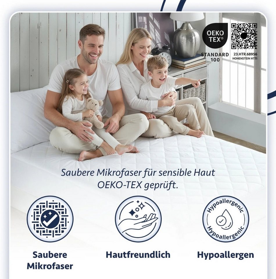 Matratzenschoner 100 % Baumwolle Gesteppter Matratzenschoner für alle Bettgrößen Formeya – Bild 5 von 5