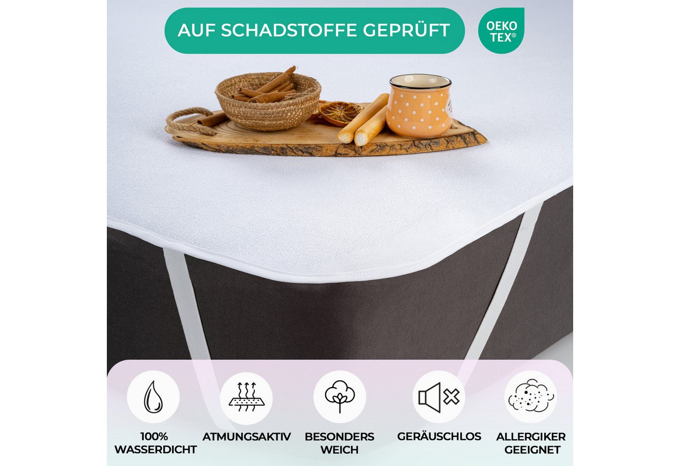Matratzenschoner Buymax, 100% Wasserdicht Matratzenschutzbezug, atmungsaktiv, bis 60° Waschbar – Bild 5 von 5