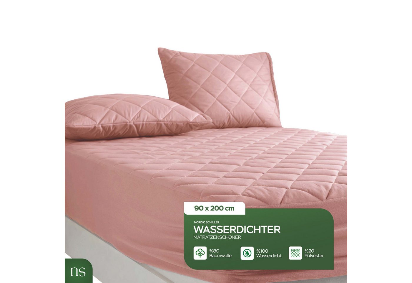 Matratzenschoner Gesteppter Matratzenschoner Flüssigkeitsbeständig Fitted Nordic Schiller – Bild 2 von 5