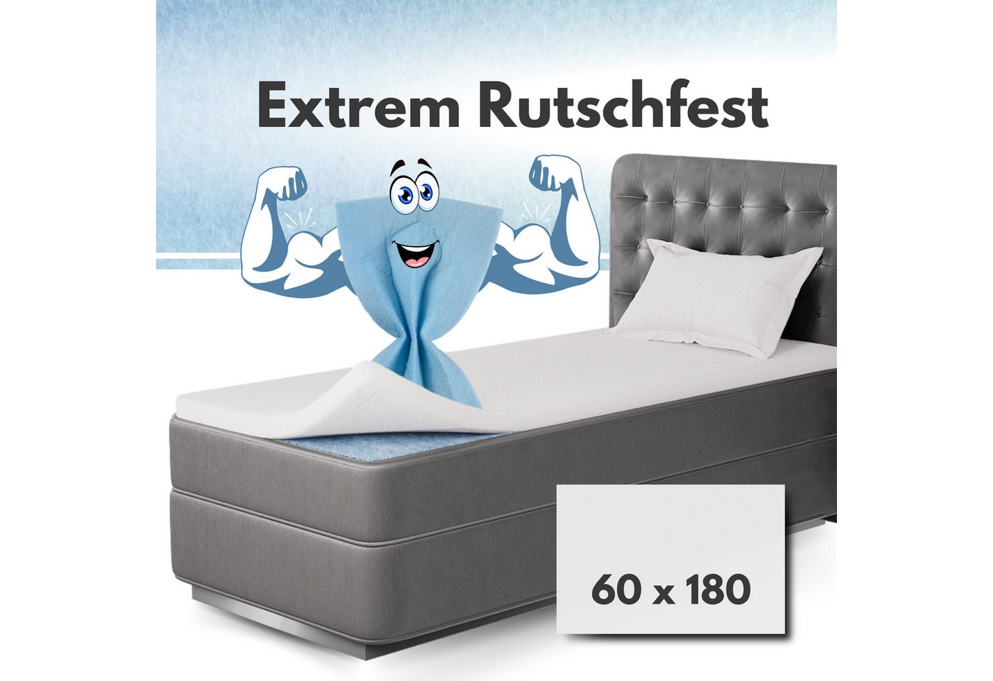 Matratzenschoner Topper Stopper, Antirutsch Matratzenschoner für Boxspringbett Topper Stopper, Reißfest, Waschbar, Atmungsativ, Umweltfreundlich – Bild 2 von 5
