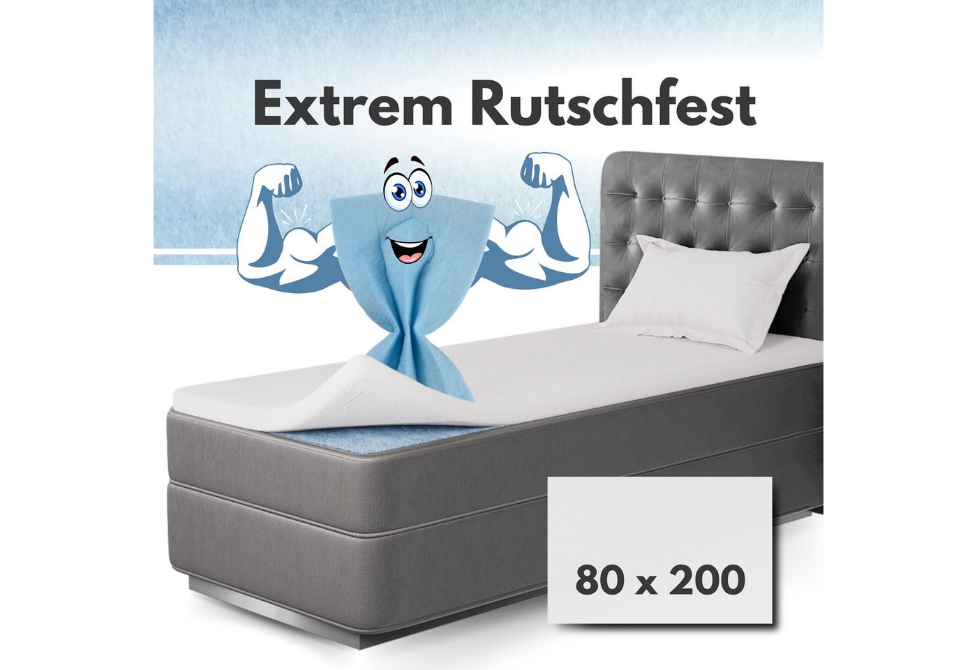 Matratzenschoner Topper Stopper, Antirutsch Matratzenschoner für Boxspringbett Topper Stopper, Reißfest, Waschbar, Atmungsativ, Umweltfreundlich – Bild 2 von 5