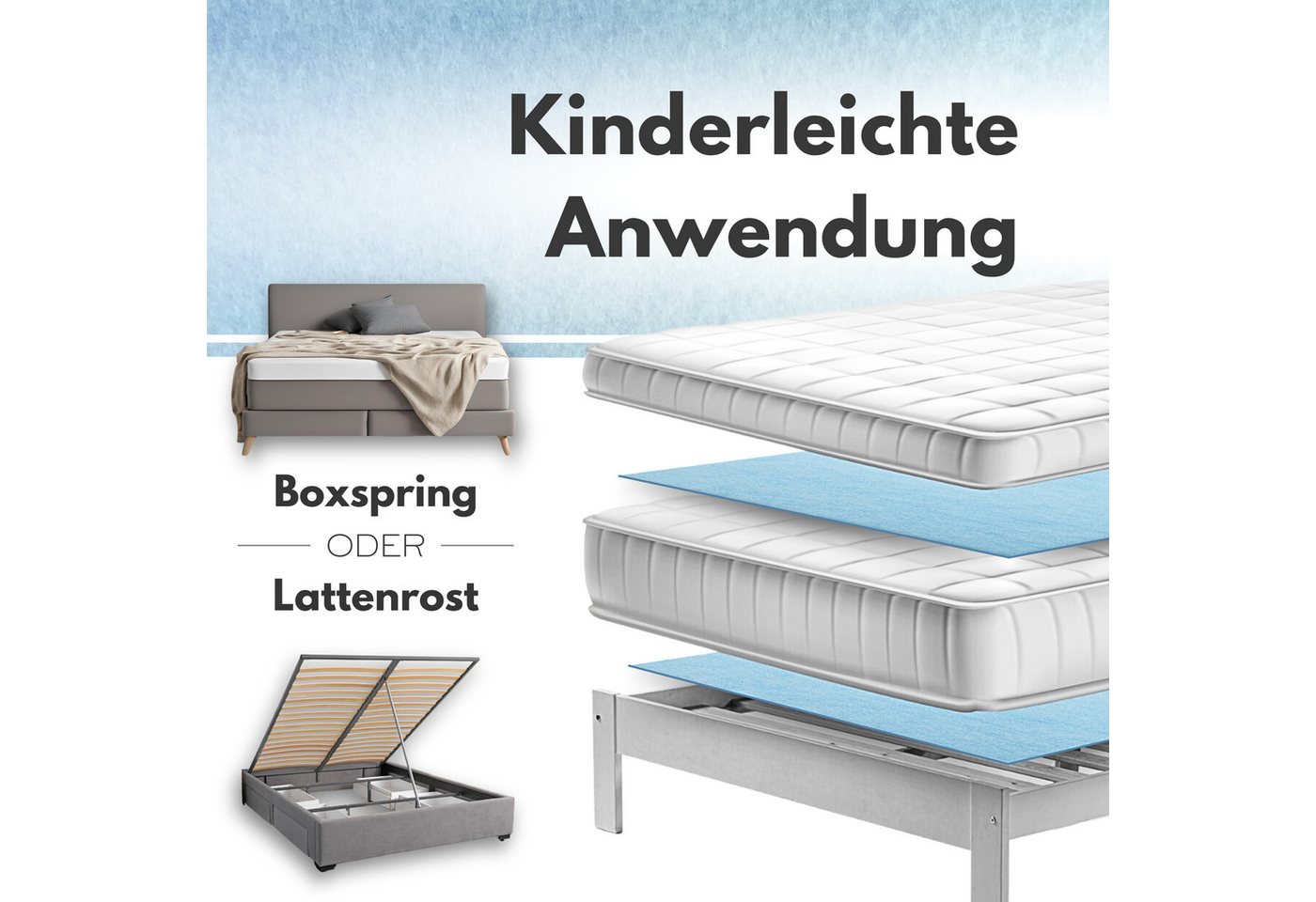 Matratzenschoner Topper Stopper, Antirutsch Matratzenschoner für Boxspringbett Topper Stopper, Reißfest, Waschbar, Atmungsativ, Umweltfreundlich – Bild 4 von 5