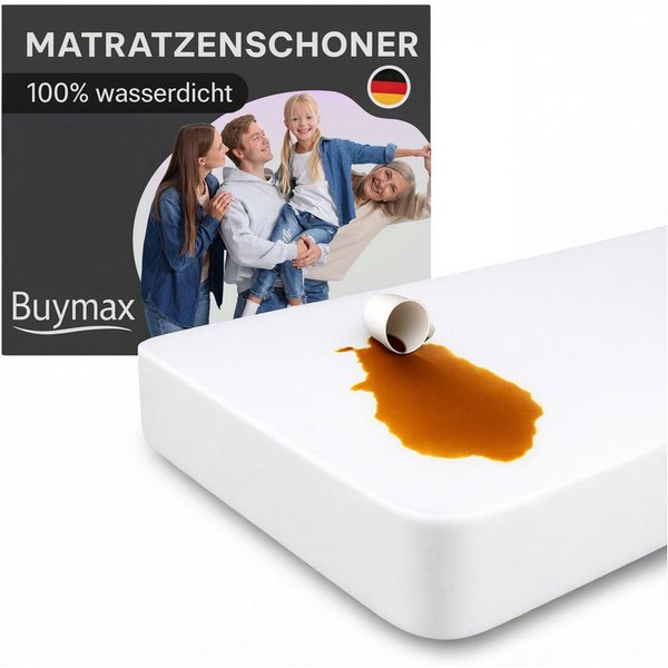 Matratzenschutzbezug Buymax, Wasserdicht Matratzenschoner mit Rundumbezug bis 60° Waschbar