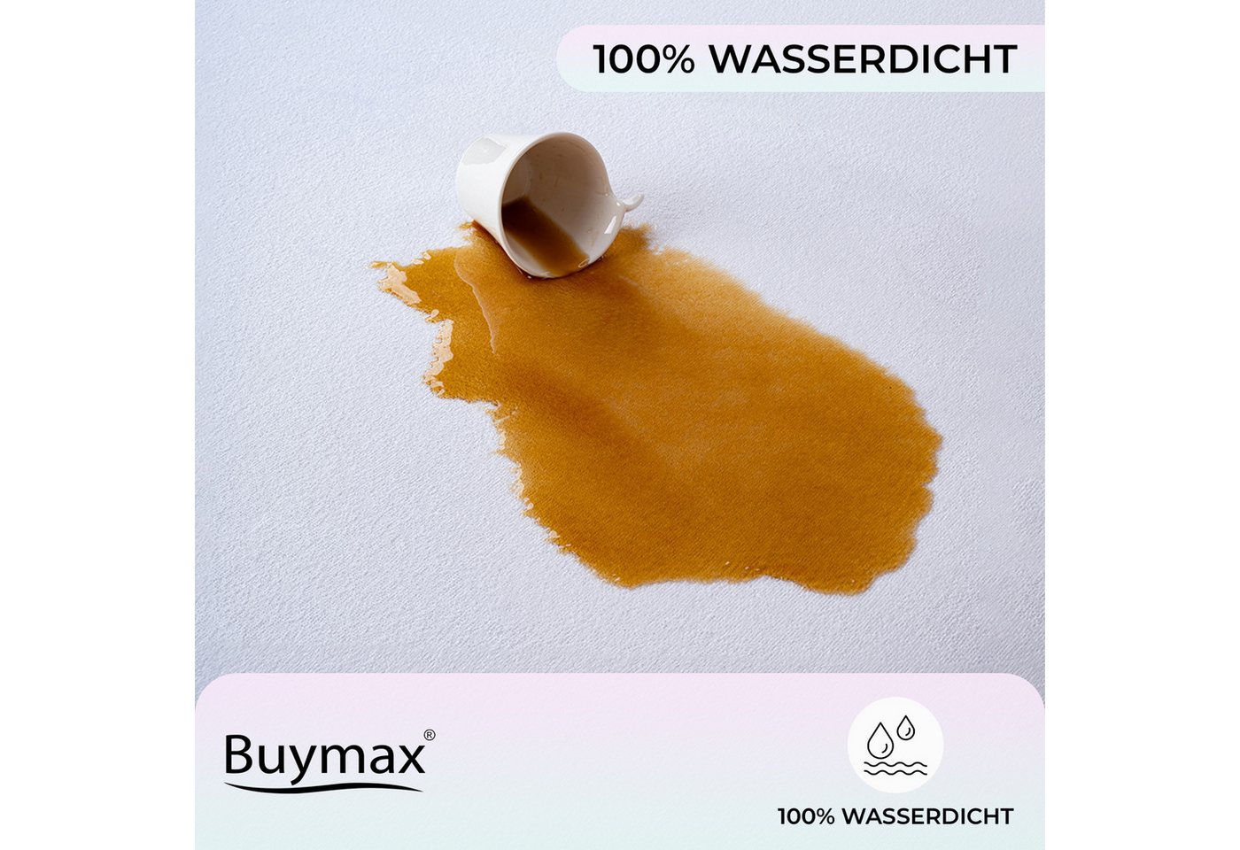 Matratzenschutzbezug Buymax, Wasserdicht Matratzenschoner mit Rundumbezug bis 60° Waschbar – Bild 3 von 5