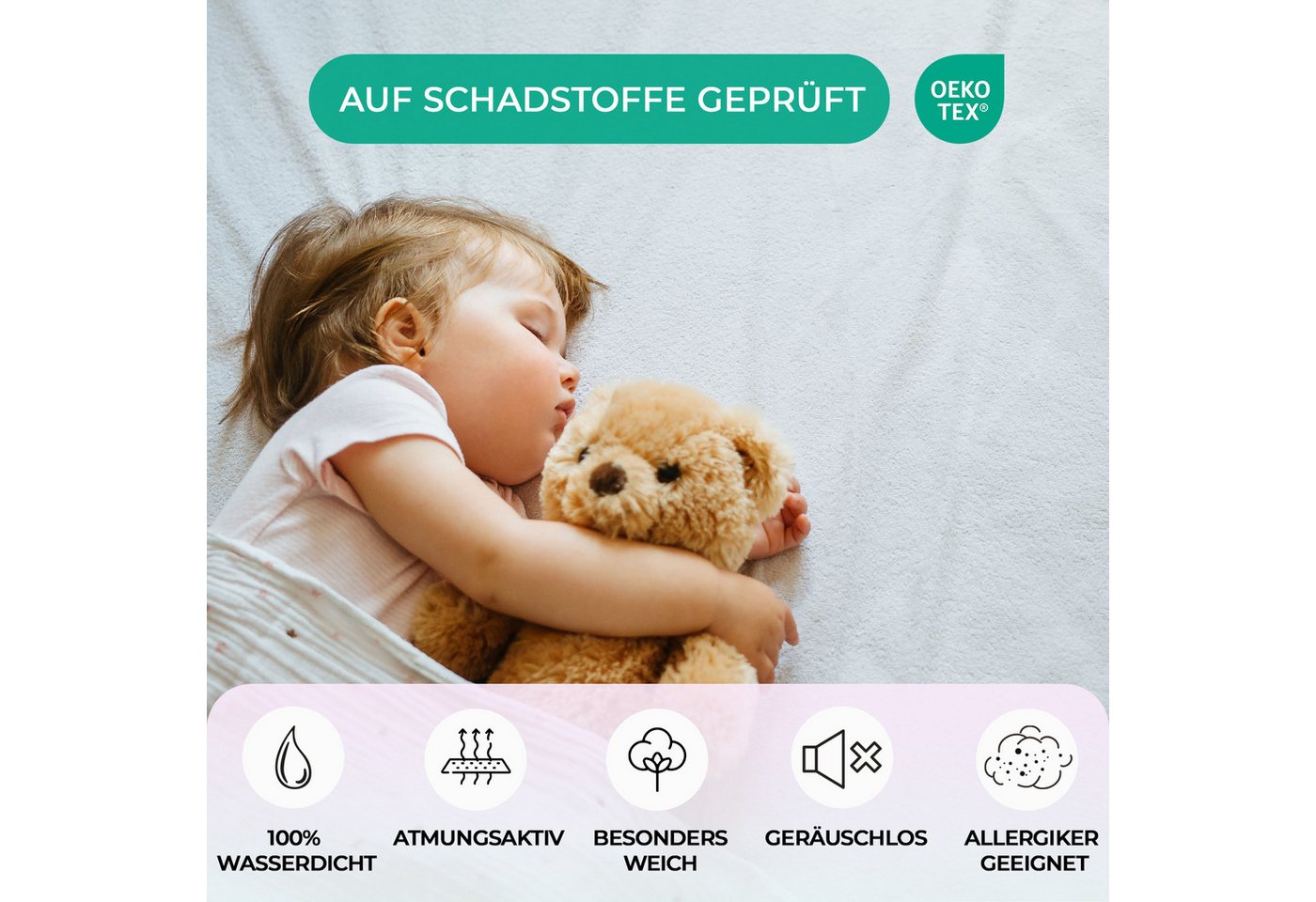 Matratzenschutzbezug Buymax, Wasserdicht Matratzenschoner mit Rundumbezug bis 60° Waschbar – Bild 5 von 5