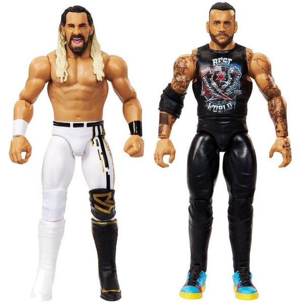 Mattel® Actionfigur Main Event Showdown CM Punk vs. Seth Rollins, detailgetreue WWE-Actionfigur mit vielen Bewegungspunkten